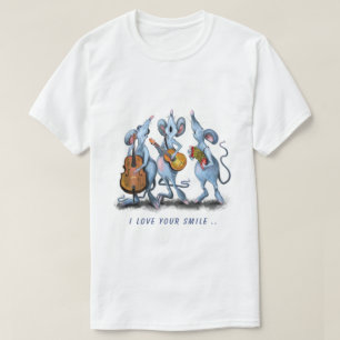 Funny Romantic Mouse Band - Add Your Text  T-Shirt