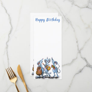 Funny Romantic Mouse Band - Happy Birthday Menu