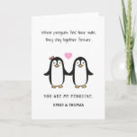 funny romantic penguin valentine/ anniversary holiday card<br><div class="desc">cute romantic love card for your boyfriend/girlfriend,  husband,  wife to express your love,  you are my penguin. Customise any name/text!</div>