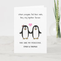 funny romantic penguin valentine/ anniversary