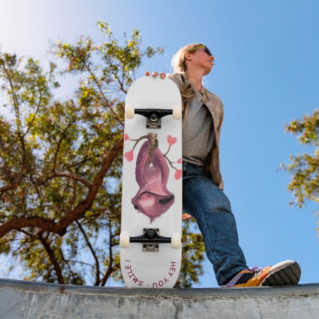 Funny Romantic Sloth Skateboard - Smile (Outdoor 1)