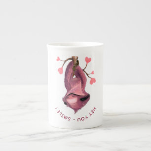 Funny Romantic Sloth Smile Cartoon Animal Drawing Bone China Mug