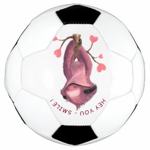 Funny Romantic Sloth Smile Cartoon - Customisable Soccer Ball