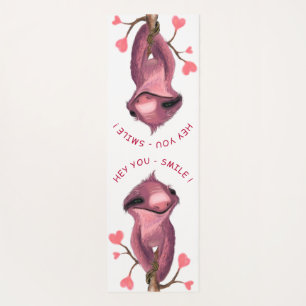 Funny Romantic Sloth - Smile - Choose Text / Colou Yoga Mat