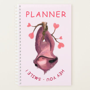 Funny Romantic Sloth Smile Planner Cartoon