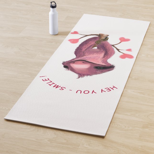 Funny Romantic Sloth Smile Yoga Mat (In Situ)