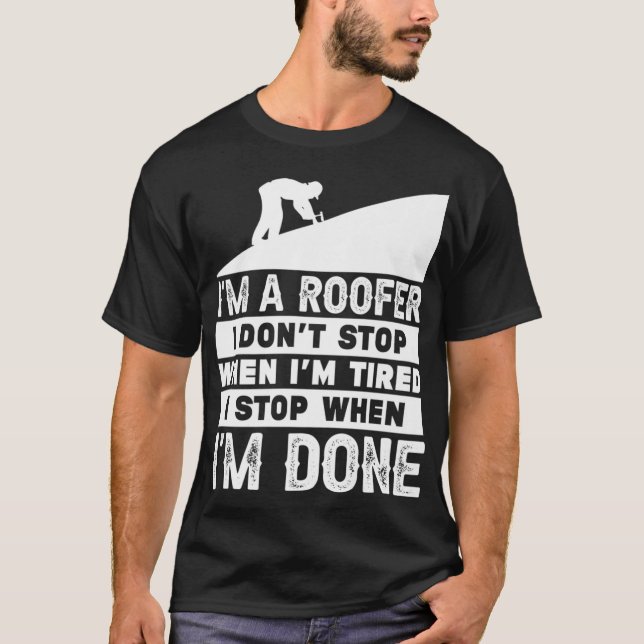 Funny Roofer Design Men Gift Premium  T-Shirt (Front)