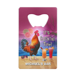 Funny Rooster Chicken Cocktail Tropical Beach Name