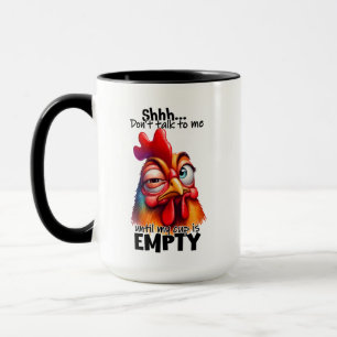 Funny rooster coffee word art  mug