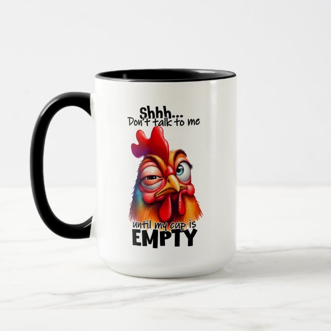 Funny rooster coffee word art  mug (Left)