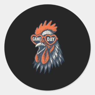 Funny Rooster Game Day Srt Fans Gift For Men Women Classic Round Sticker