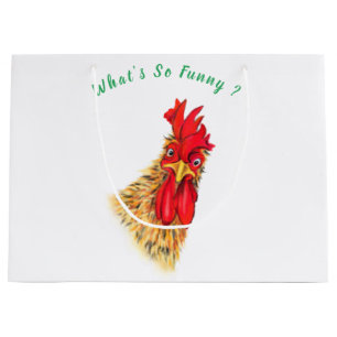 Funny Rooster Gift Bag - Custom Text