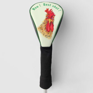 Funny Rooster Golf Head Cover Gift - Custom Text