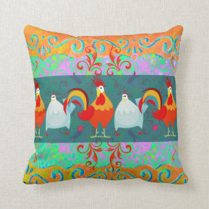 Funny Rooster Hen Funky Chicken Farm Animal Gifts Cushion