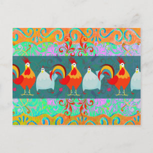 Funny Rooster Hen Funky Chicken Farm Animal Gifts Postcard