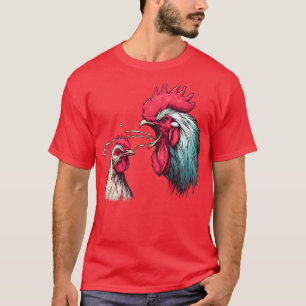 Funny Rooster Hen Humour Art T-Shirt