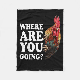Funny Rooster Lover Humour Meme Quotes Men Women Fleece Blanket