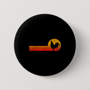 Funny Rooster Lover Retro Rooster Vintage Black Un 6 Cm Round Badge