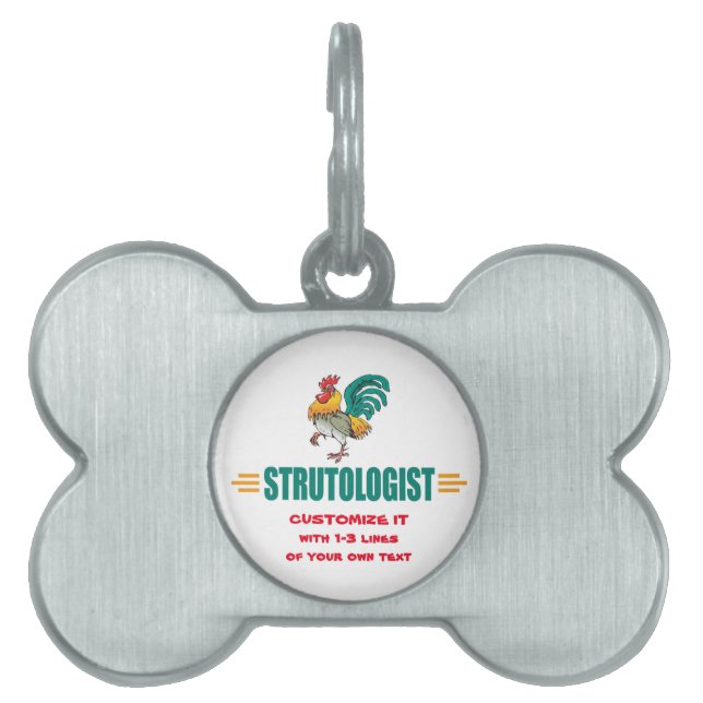 Funny Rooster Pet Tag (Front)