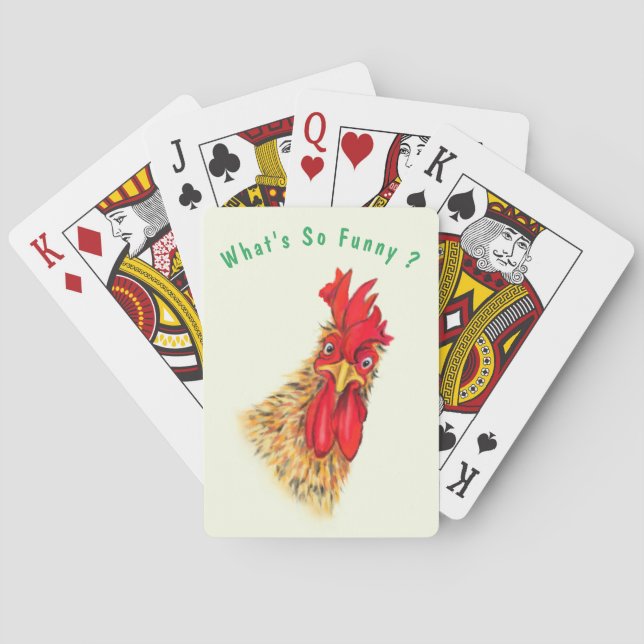 Funny Rooster Playing Cards Custom Text and Colour (Back)