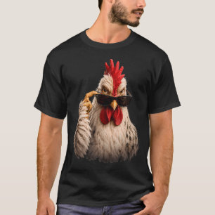 Funny Rooster Sunglasses Funny Chicken T-Shirt