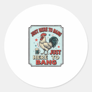 Funny Rooster Vintage Engraving Shirt Design (2)_1 Classic Round Sticker