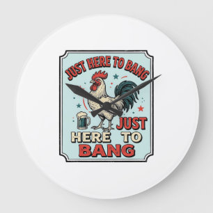 Funny Rooster Vintage Engraving Shirt Design (2)_1 Large Clock