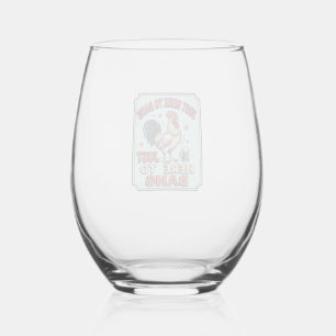 Funny Rooster Vintage Engraving Shirt Design (2)_1 Stemless Wine Glass