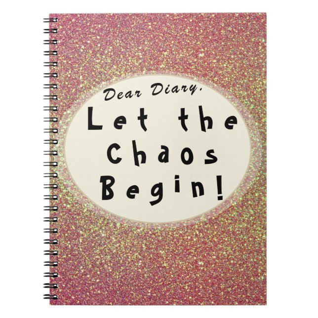 Funny Rose Gold Cute Modern Humour Typography Notebook (Front)