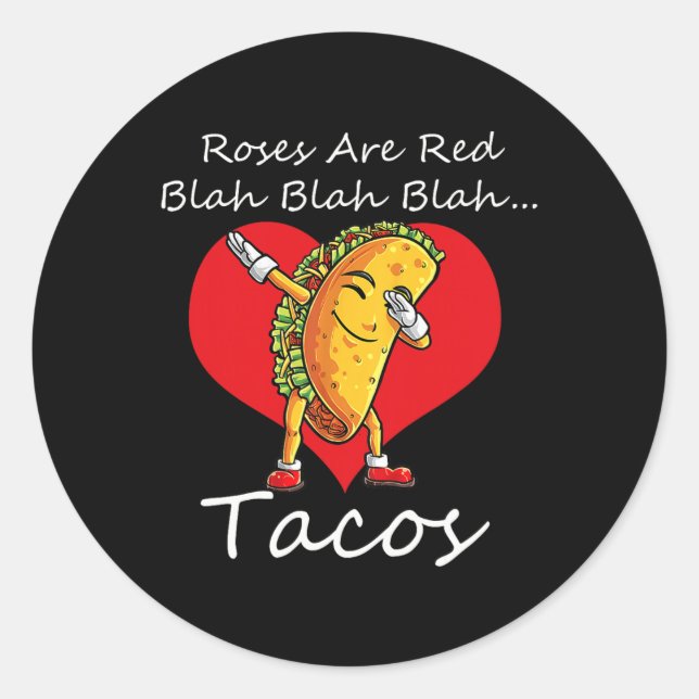 Funny Roses Are Red Blah  Classic Round Sticker (Front)