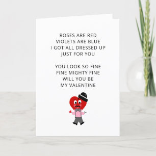 Funny Roses Are Red Poem Valentines Day Girlfriend Holiday Card