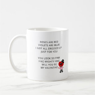 Funny Roses Are Red Poem Valentines Girlfriend Coffee Mug