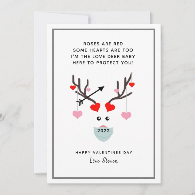 Funny Roses Are Red Valentines Day 2022 Name Card (Front)