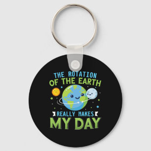 Funny Rotation Of Earth Science Teacher Earth Day Key Ring