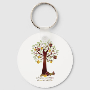 Funny Rotten Apple Family Tree Key Ring