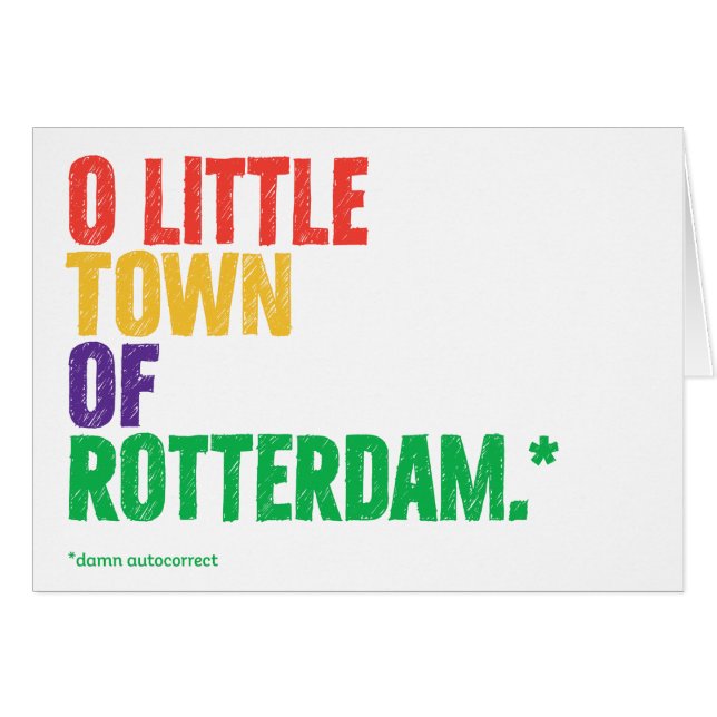 Funny “Rotterdam” Autocorrect Christmas Card (Front Horizontal)