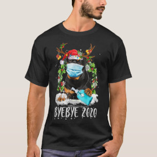 Funny Rottweiler Christmas Face Mask Bye Bye 2020 T-Shirt