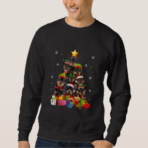 funny rottweiler christmas tree gifts xmas sweatshirt
