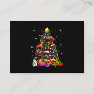 Funny Rottweiler Christmas Tree Xmas Dog Lovers Business Card