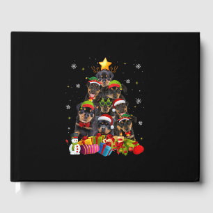 Funny Rottweiler Christmas Tree Xmas Dog Lovers Guest Book