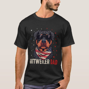 Funny Rottweiler Dad Usa Stars 4th Of July Fathers T-Shirt