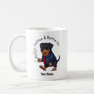 Funny Rottweiler Dog Business Suit Coffee  Coffee Mug