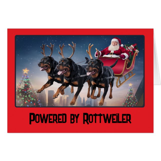 Funny Rottweiler Dog Christmas (Front Horizontal)