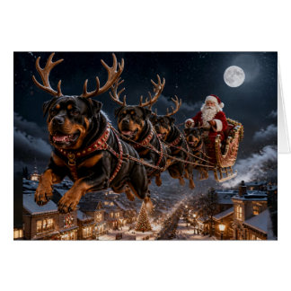Funny Rottweiler Dog Christmas Card