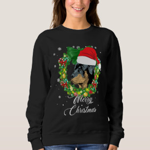 Funny Rottweiler Dog Snow Christmas Hat Tree Sweatshirt