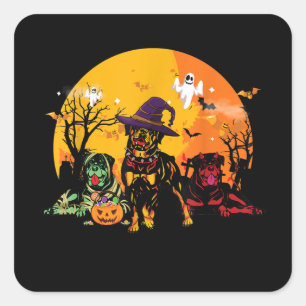Funny Rottweiler Halloween Costume Dog Lovers Square Sticker