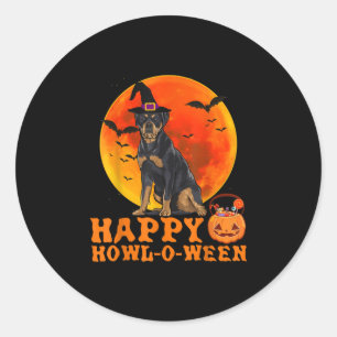 Funny Rottweiler Happy Halloween Dog Cool Lovers Classic Round Sticker