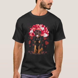 Funny Rottweiler Heart Valentines Day Dog Dad Mum T-Shirt