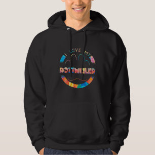 Funny Rottweiler I Love My Rottweiler Circle Paw C Hoodie