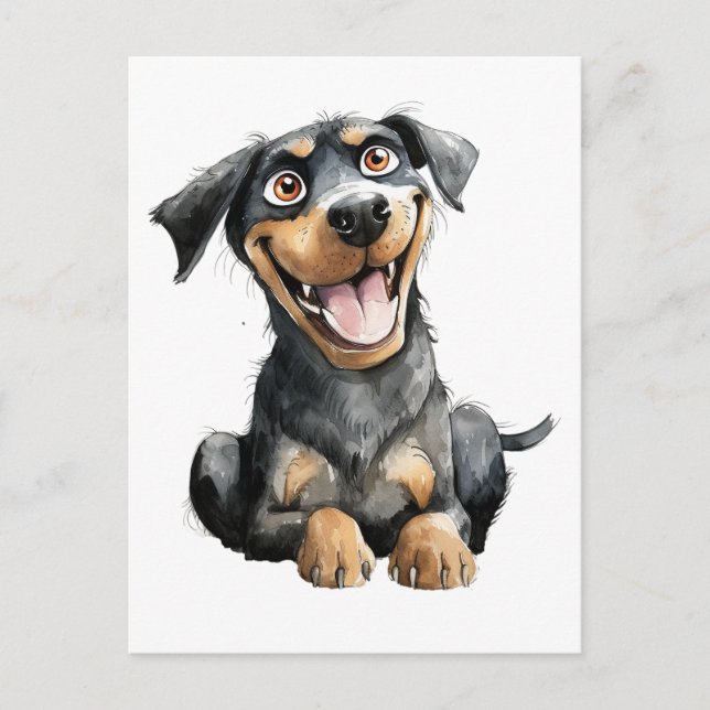 Funny Rottweiler Postcard (Front)